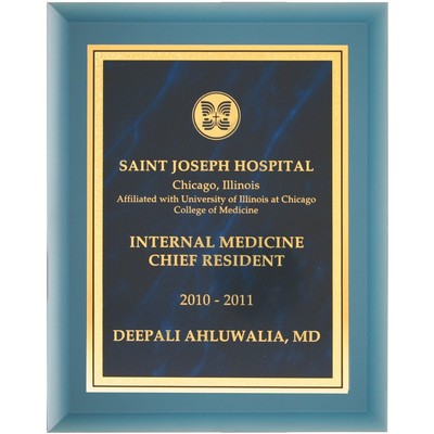 Laser Engraved Beveled Glass Plaque /7"x9"