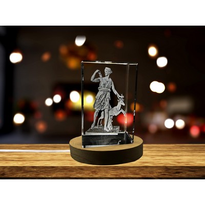 Artemis 3D Engraved Crystal Keepsake Award - Recognition of Animal Elegance