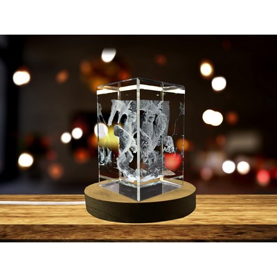 Cerberus Art 3D Engraved Crystal Trophy Award w/LED Base Light