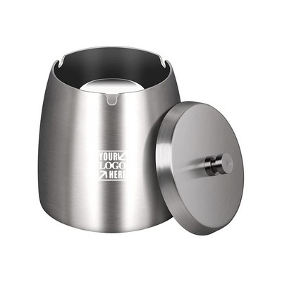 Outdoor Stainless Steel Ashtray W/ Lid For Cigarettes