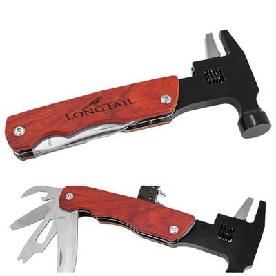 Hammer Multi-Tool with Wood Handle/Pouch, Engraved
