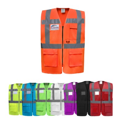 Multi-Function Safety Vest with 4 Pockets