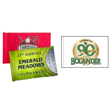 Double Face Reverse Tournament Event Golf Flags w/Golf Tube (14"x20")