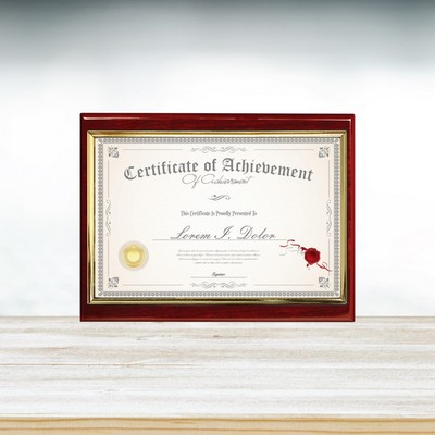 10.5" x 13" Rosewood Piano Finish W/Certificate Frame