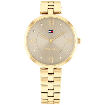 Tommy Hilfiger® Ladies' Gold IP Watch w/Gray Dial