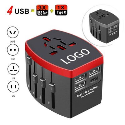 Travel Universal Adapter w/USB Type-C Ports