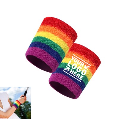 Spandex Pride Rainbow Sports Wristbands