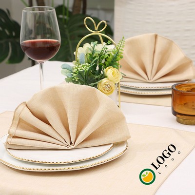 Polyester Dinner Napkins With Hemmed Edges
