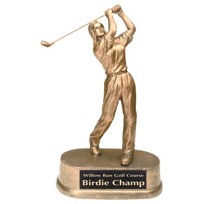 Golf Award, Female Figure, 9"H