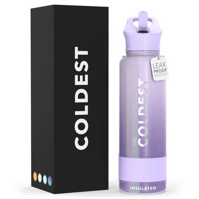 40 Oz. Coldest® Sports Bottle w/Standard Mouth Straw Lid