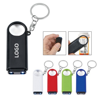 Magnifier and LED Light Key Chain