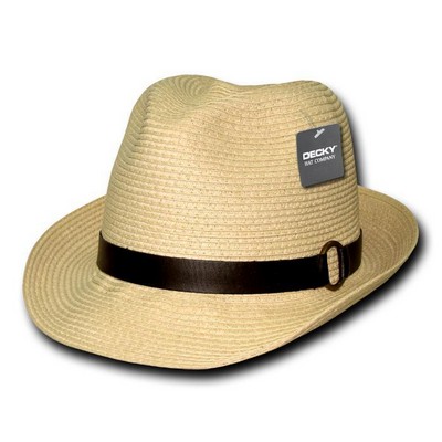 Paper Braid Natural Woven Fedora Hat