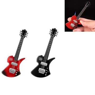 Stylish Windproof Metal Guitar Torch Lighter - Novelty Design