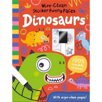 Wipe-Clean Sticker Funny Faces Dinosaurs
