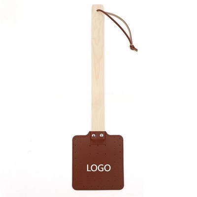 Rustic Wood And Leather Fly Swatter