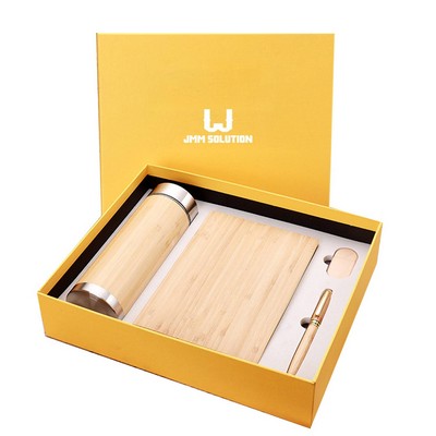Bamboo water cup stationery notebook set