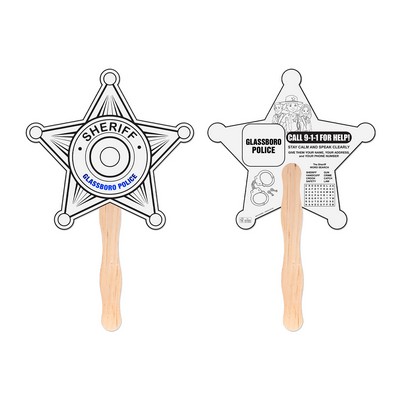 Sheriff Badge Hand Fan