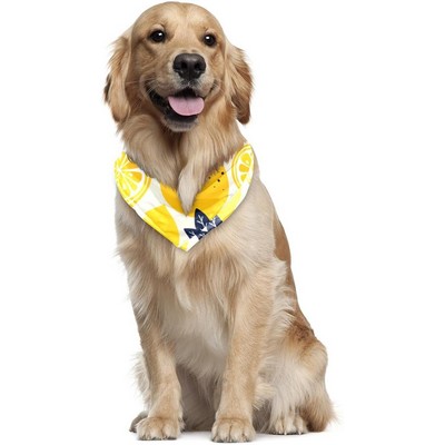 Washable Cotton Plaid Dog Bandana With Adjustable Button Snaps