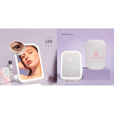 Rechargeable LED Travel Makeup Mirror Portable Lighted Beauty Makeup Mirror