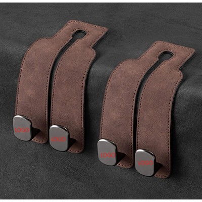 2" 1 Leather Car Seat Headrest Double Storage Hooks