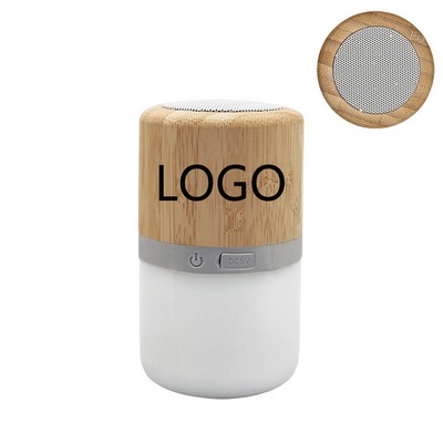 Led Scrolling Light Bamboo Wood Bluetooth Speaker