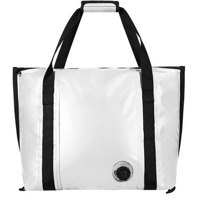 Flat Pvc Tarpaulin Insulated Fish Cooler Bag For Fishing With Easy Grip And Carry Handles