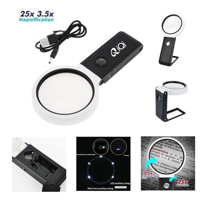Foldable Magnifying Glass With Light And Stand