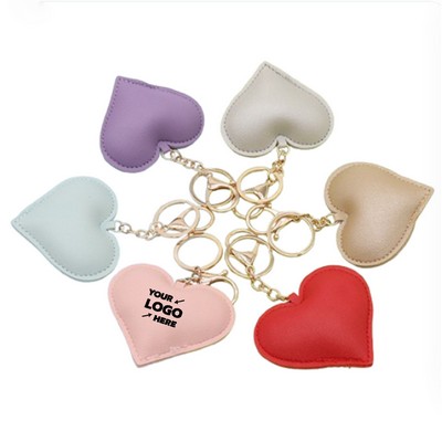Pu Leather Heart-Shaped Keychain
