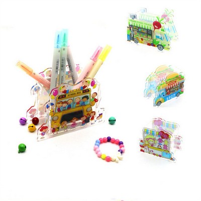 Clear Acrylic Creative Assemble Pen Holder With Custom Shape