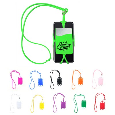 Silicone Lanyard with Phone Holder & Wallet
