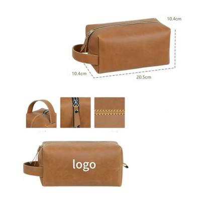 Imitation Leather Retro Toiletry Bag
