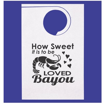 Stock "How Sweet It Is To Be Loved Bayou" Design Poly Backed Paper Bibs w/Ties Minimum 25 bibs