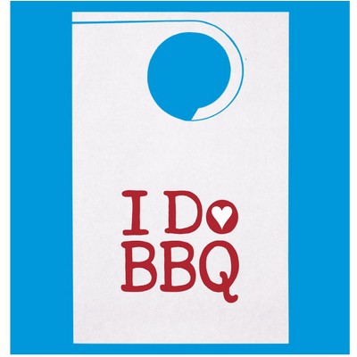 Stock "I Do BBQ Heart" Design Poly Backed Paper Bibs w/Ties Minimum 25 bibs