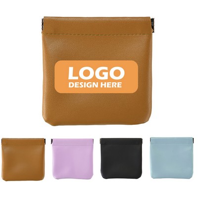 Leather Squeeze Coin Pouch