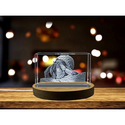 Hermit Crab 3D Engraved Crystal Trophy Award - Marine Life Recognition Sculpture