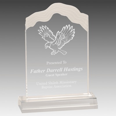 Frosted White Cap Edge Acrylic with Base