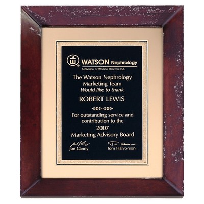 Cherry Finish Frame w/ Metal Background and Plate