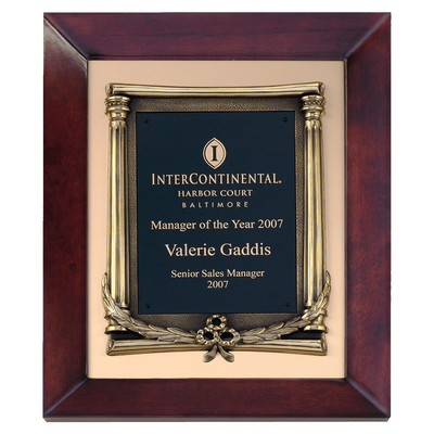 Cherry Finish Frame with Bronze Frame on Background