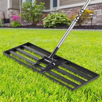 30-Inch Stainless Steel Lawn Leveling Rake & Soil Smoother