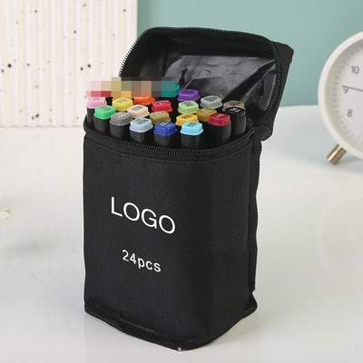24-Color Double-Ended Oil-Based Markers
