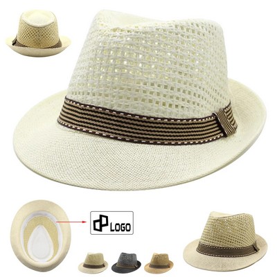 Summer Beach Sun Protective Jazz Straw Hat