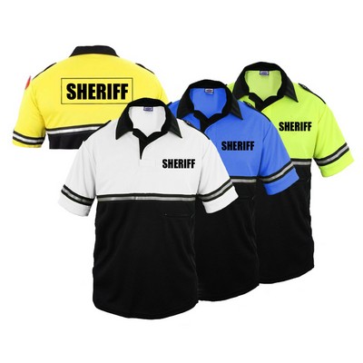 Two Tone Sheriff Bike Patrol Shirts With Zipper Pocket With Id Front & Back