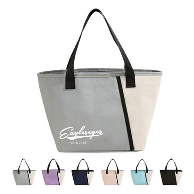 Two Tone Polyester Insulated Lunch Tote Bag