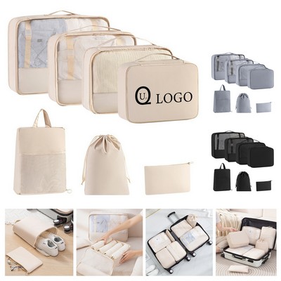 Seven-Piece See-Through Travel Organizers W/ Grab Handle