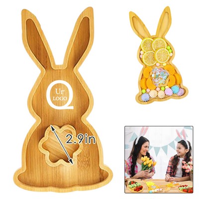 Wooden Easter Bunny Snack Tray