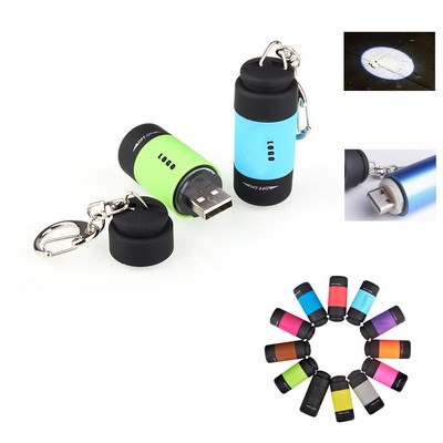 Mini USB Rechargeable Keychain Flashlight