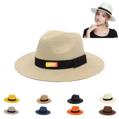 Summer Wide Brim Straw Roll up Hat