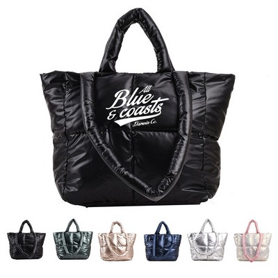 Elegant Quilted Down Cotton Tote Bag