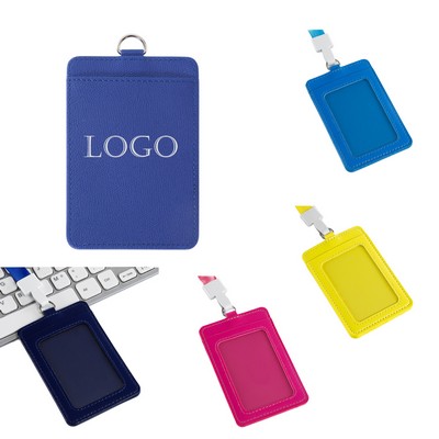 PU Leather Vertical Work Card Holder