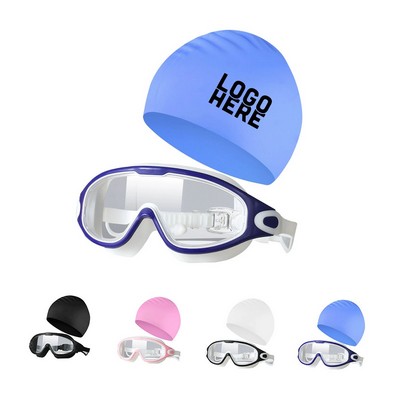 Swimming Goggles Cap Set